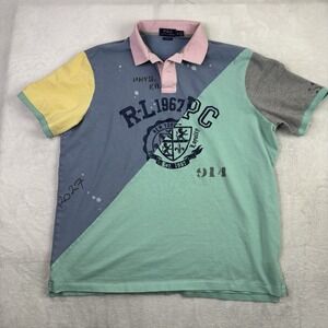 Polo Ralph Lauren Color Block Multi Montauk Graphic Shirt Collard Men's XL